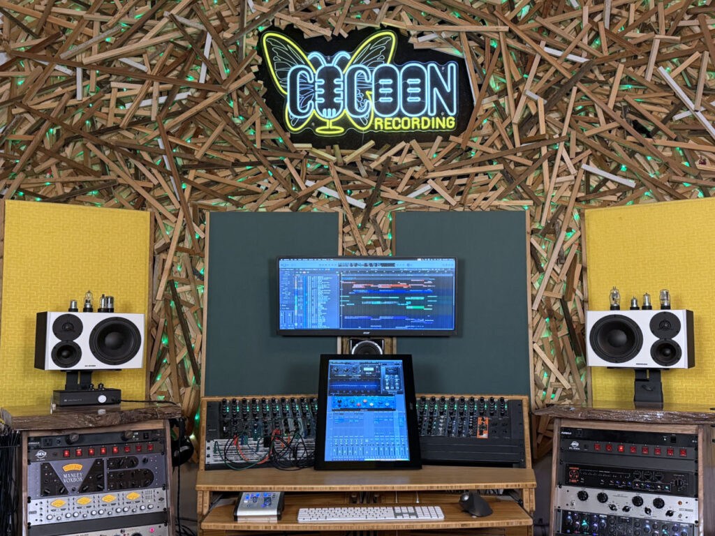 Cocoon Recording Studio console for hybrid digital and analog mixing